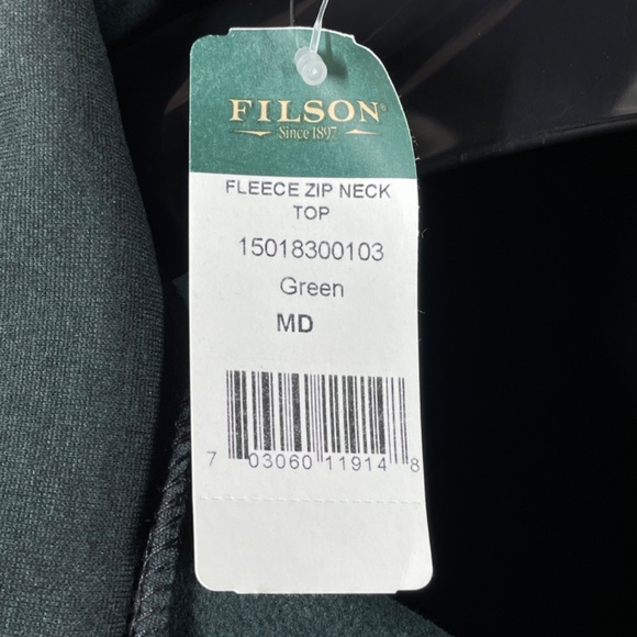 NEW CC Filson Jacket Mens Medium green woven fleece vintage pull over outdoor - Picture 5 of 10